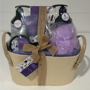 Luxurious Purple and Cream Bath Soak and Bubbles Collection